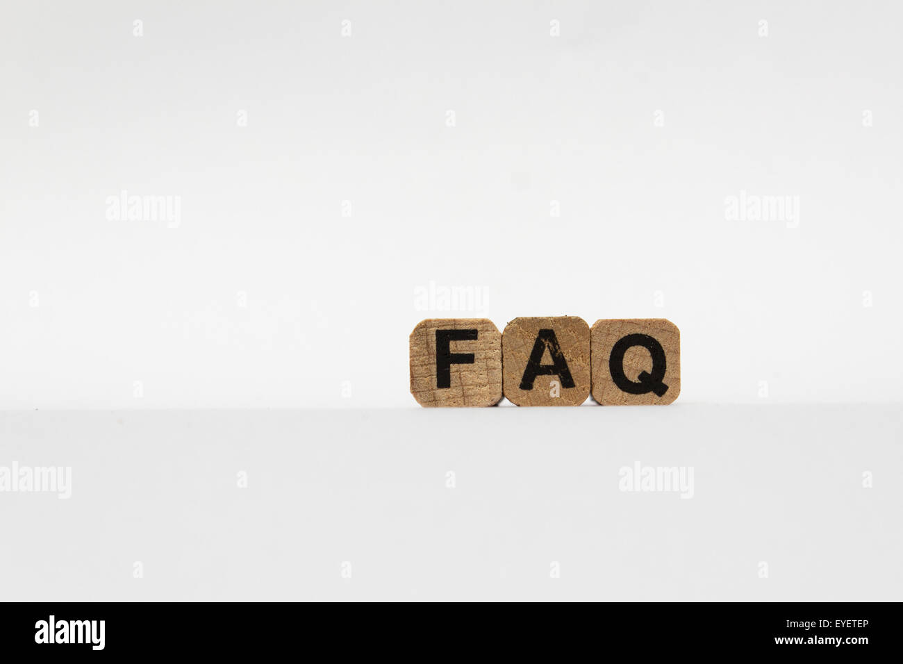 FAQ gestellte häufig Frage - Costumer Service text Stockfoto