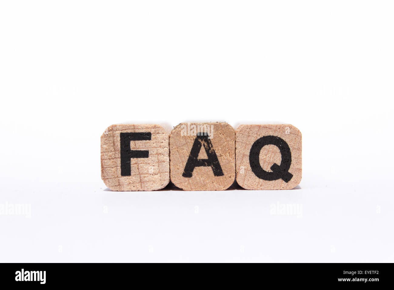 FAQ gestellte häufig Frage - Costumer Service text Stockfoto