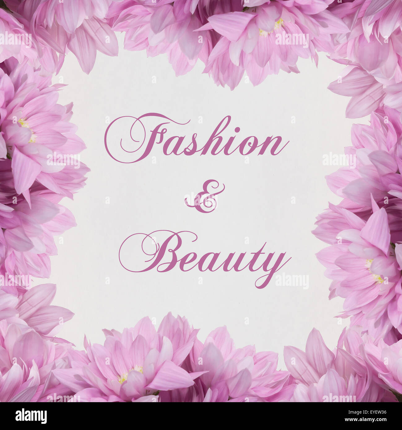Mode und Beauty Blumendekoration, text Stockfoto