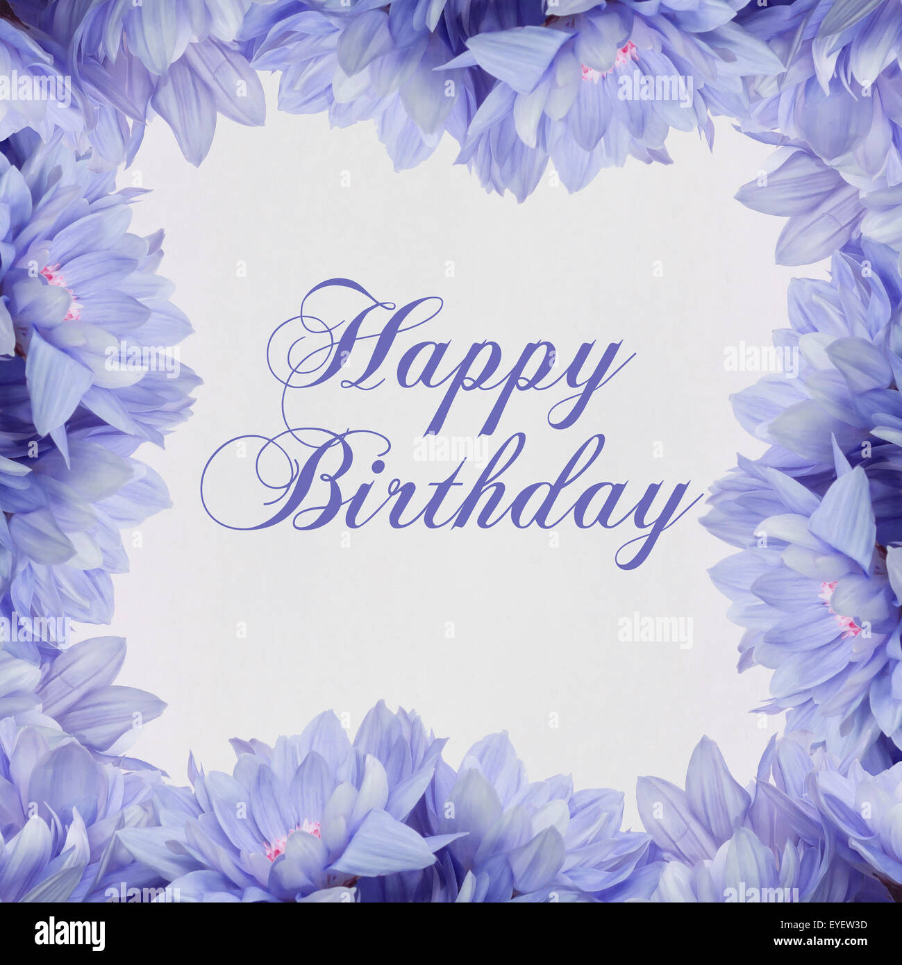Alles Gute zum Geburtstagskarte mit Blumendekoration Stockfoto