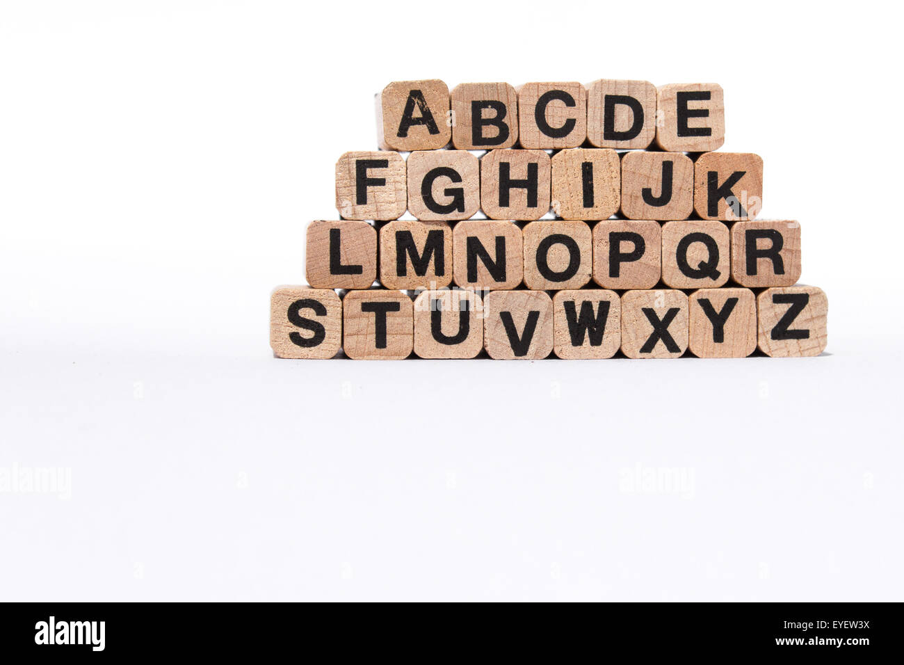Alphabet Buchstaben, a-Z, isoliert auf weißem Hintergrund Stockfoto