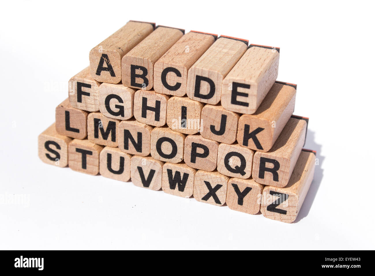 Alphabet Buchstaben, a-Z, isoliert auf weißem Hintergrund Stockfoto