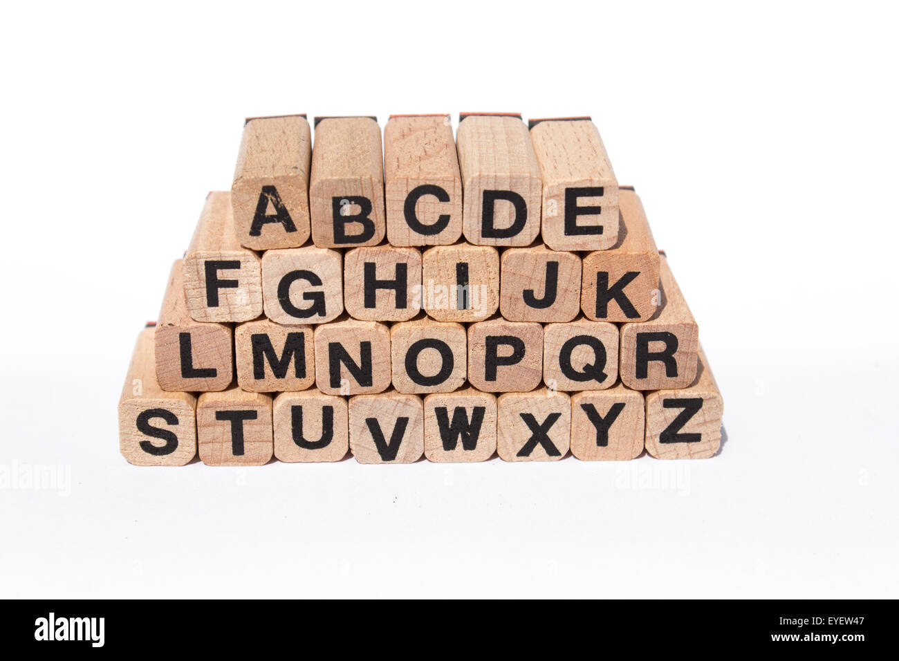 Alphabet Buchstaben, a-Z, abc Stockfoto