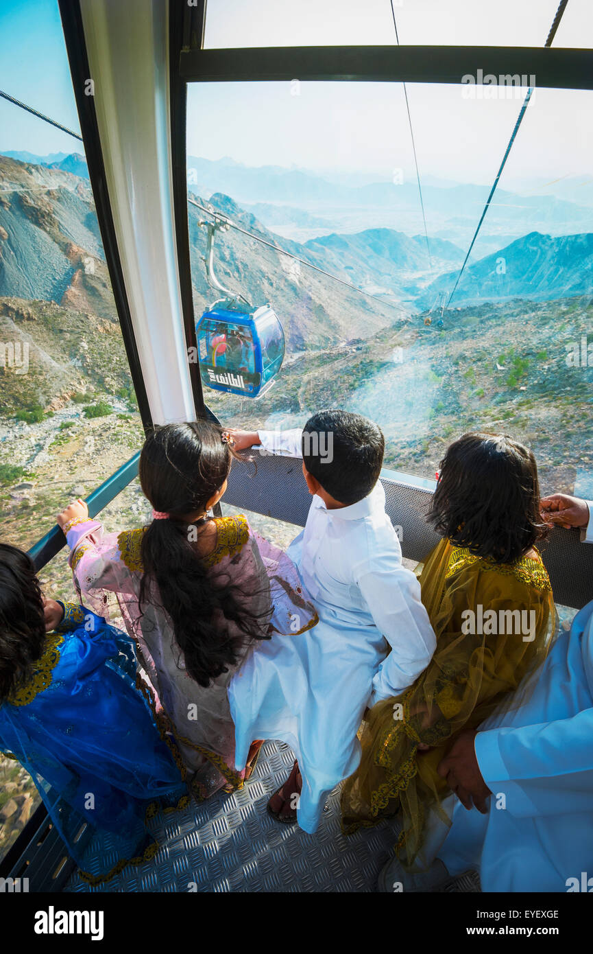 Fahrt mit Seilbahn; Taif, Sauci Arabien Stockfoto