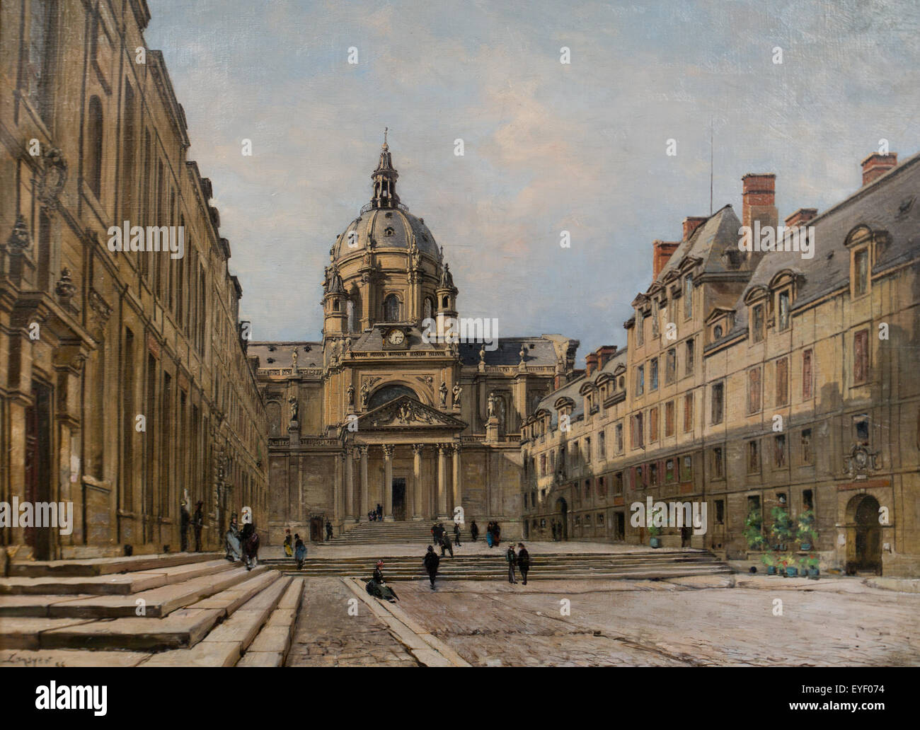 Hof des älteren Sorbonne gebaut auf Antrag von Richelieu von Lemercier, seit 1627 bis 1648, der alte Hof der Sorbonne gemacht eine Viereck begrenzt im Süden durch die Kapelle. In Ausnahme dazu wurde das gesamte Gebäude zerstoerte t Stockfoto