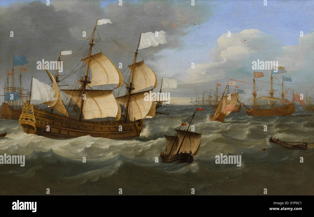 Kreuzung von d'Estree und des Herzogs von York im Mai 1672 vor das Engagement gegen die Ruyter Flotte 12.07.2013 - Sammlung des 17. Jahrhunderts Stockfoto