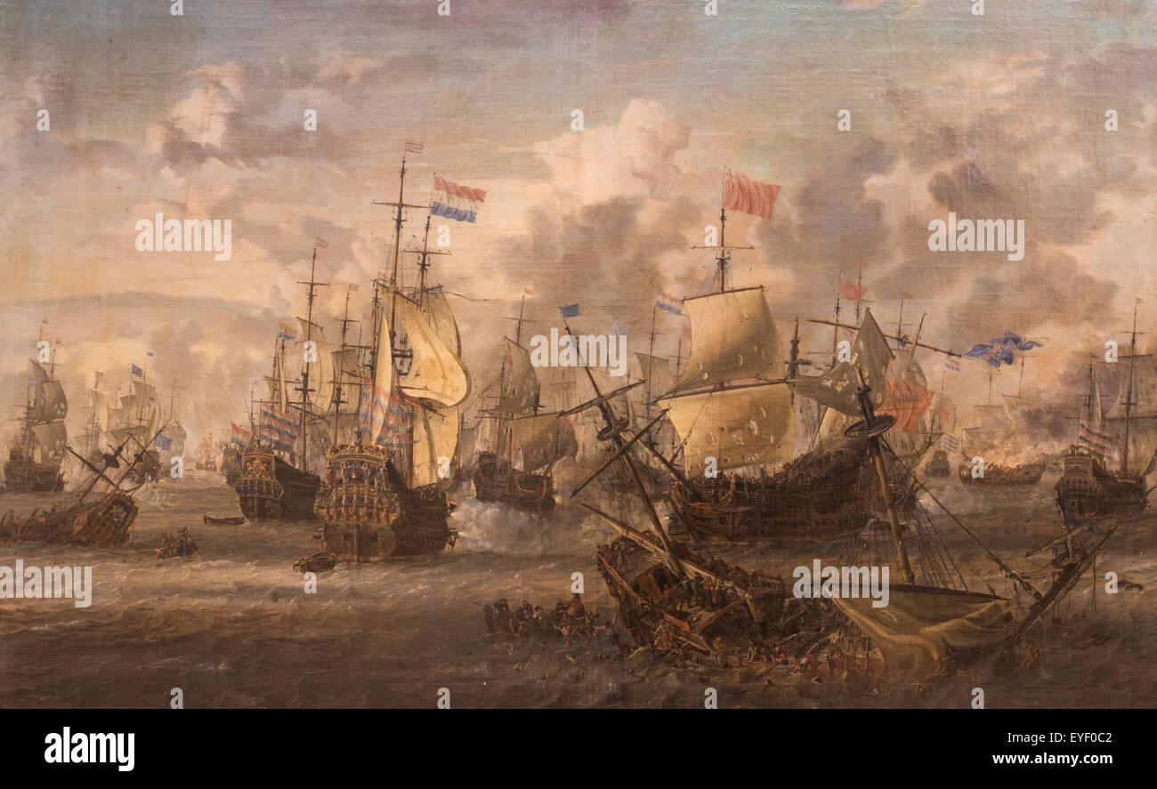 Folge von vier Tagen Kampf, Juni 1666 07/12/2013-Sammlung des 17. Jahrhunderts Stockfoto
