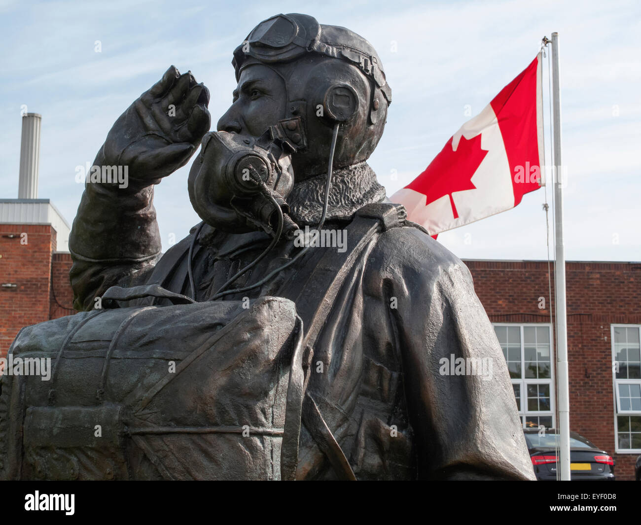 Kanadischen Kriegsdenkmal, Teesside Flughafen; London, England Stockfoto