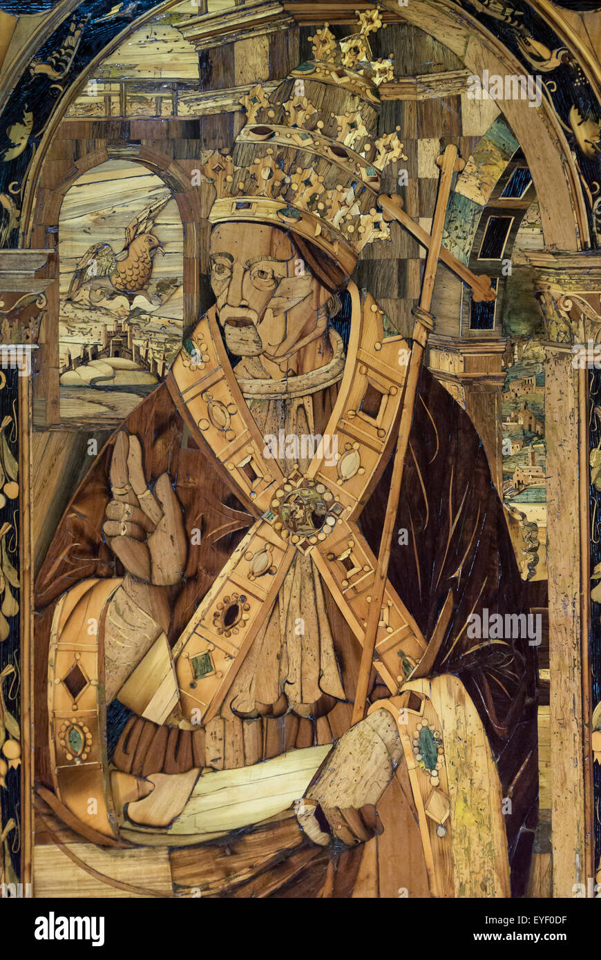 Holz und Intarsien, Stände Kirche 01.08.2014 - Sammlung des 16. Jahrhunderts Stockfoto