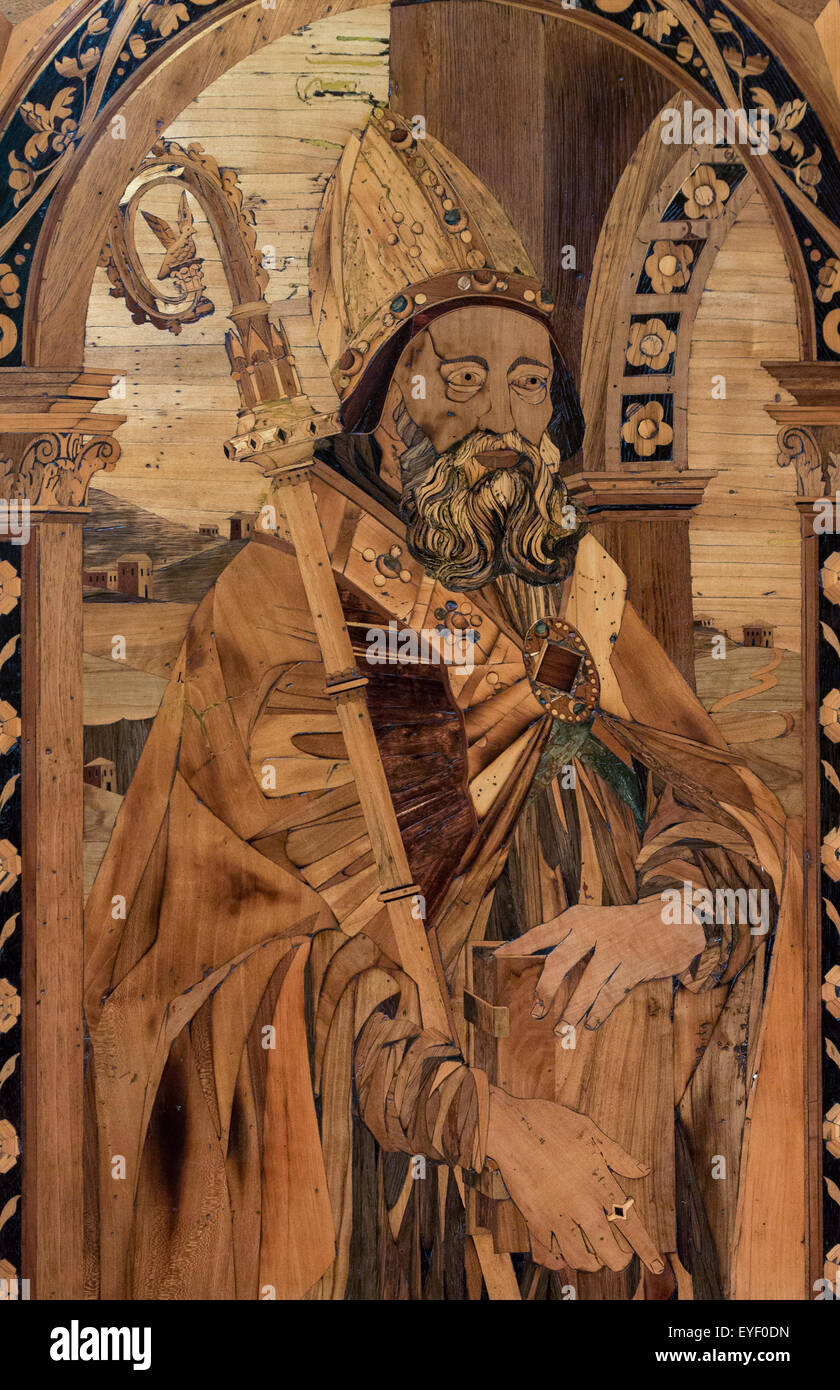 Holz und Intarsien, Stände Kirche 01.08.2014 - 1600-Sammlung Stockfoto