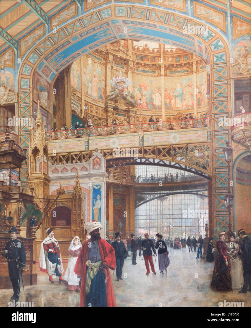Die zentrale Kuppel der Maschine Galerie während der Ausstellung 1889 17.10.2013 - Sammlung des 20. Jahrhunderts Stockfoto