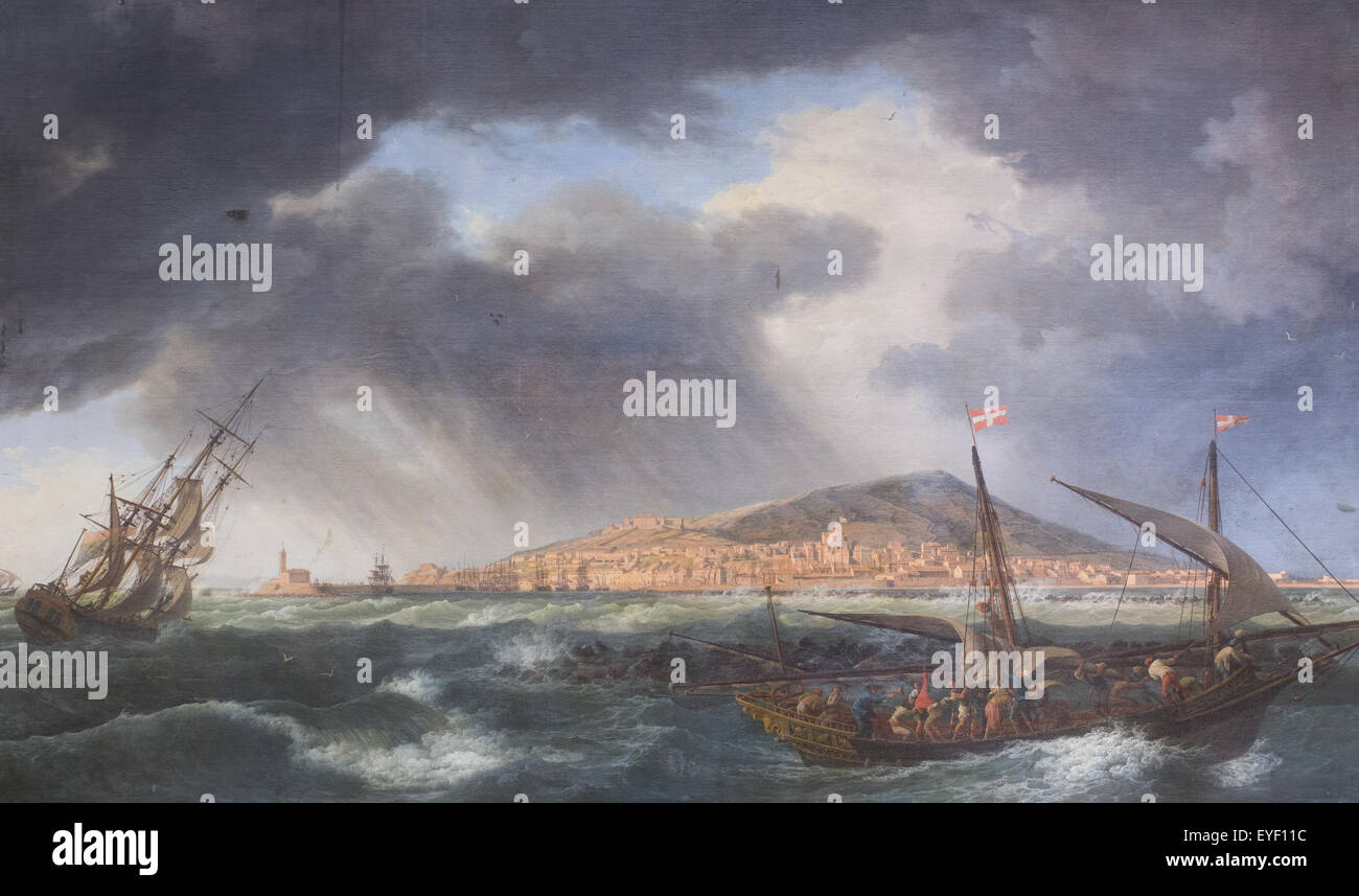 Blick auf Cettes Hafen im Languedoc 12.07.2013 - Sammlung des 18. Jahrhunderts Stockfoto