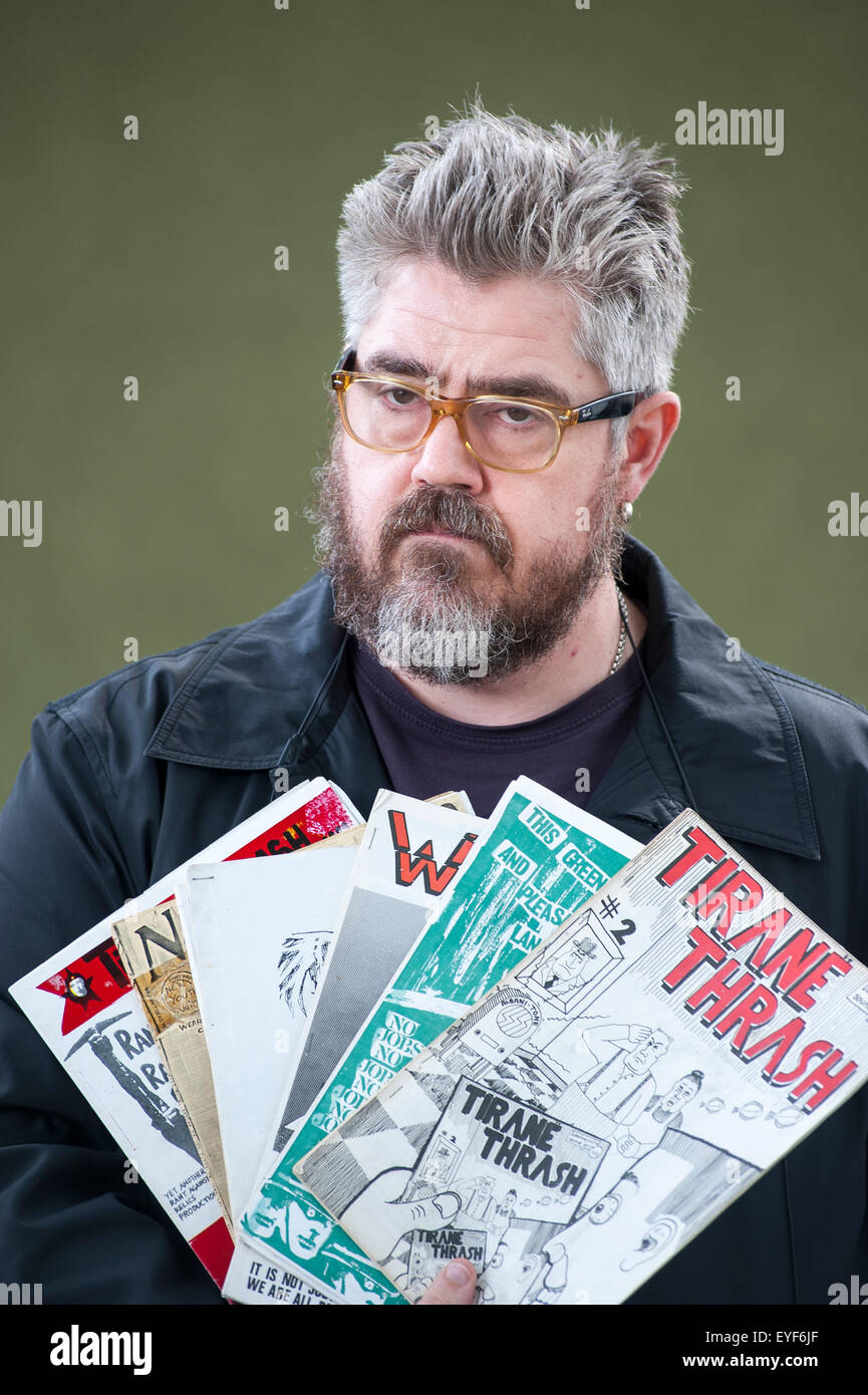 Englischer Komiker, Schauspieler, Leistung Dichter und Karikaturist, Phill Jupitus, auf dem Edinburgh International Book Festival Stockfoto