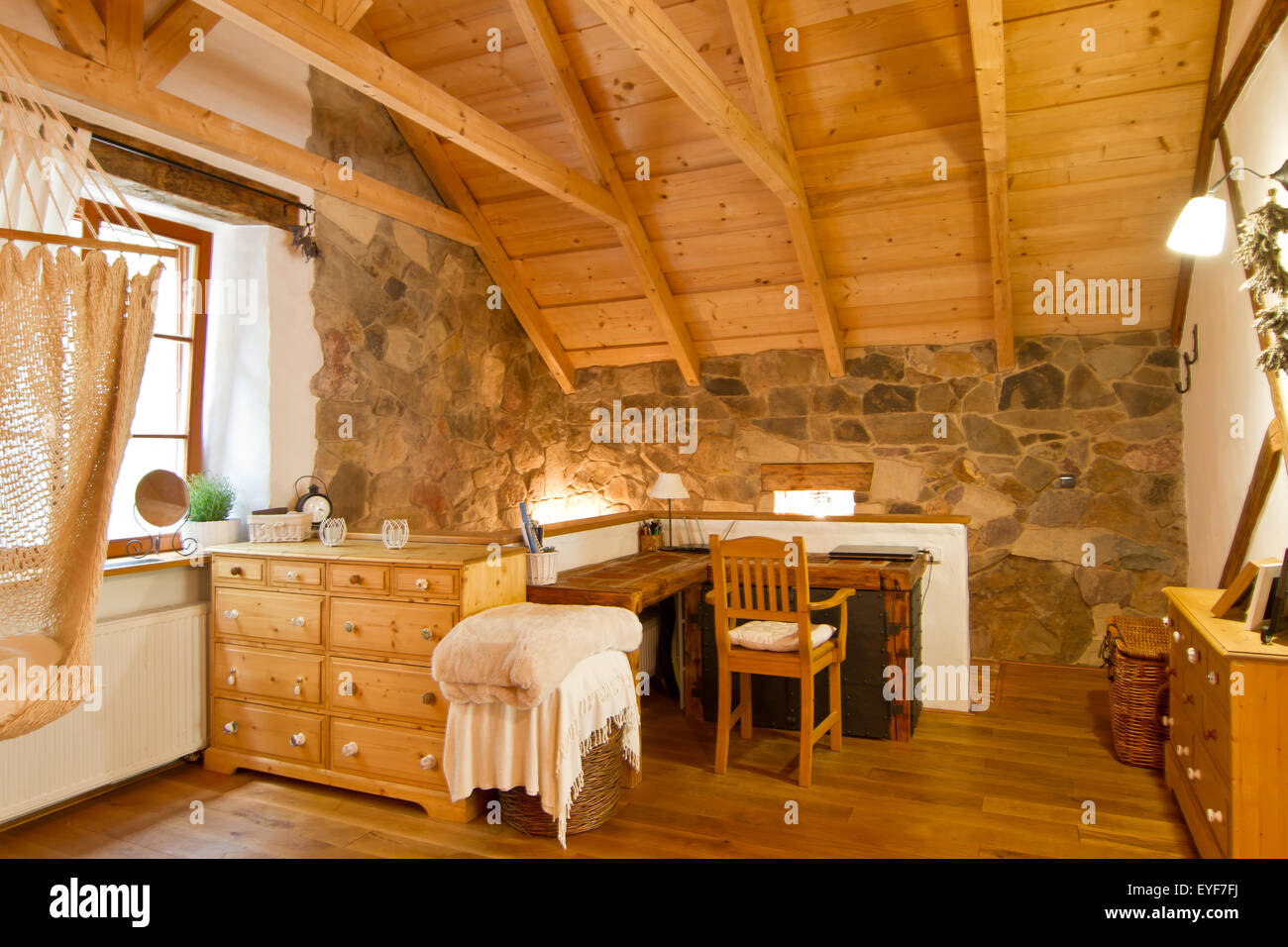 Holz-Interieur Stockfoto