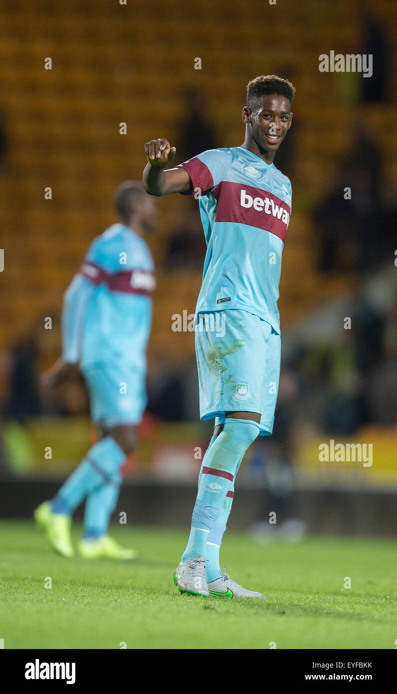 Norwich, Vereinigtes Königreich. 28. Juli 2015. Vorsaison-Freundschaftsspiel zwischen Norwich City und West Ham United. Bildnachweis: Aktion Plus Sport/Alamy Live-Nachrichten Stockfoto