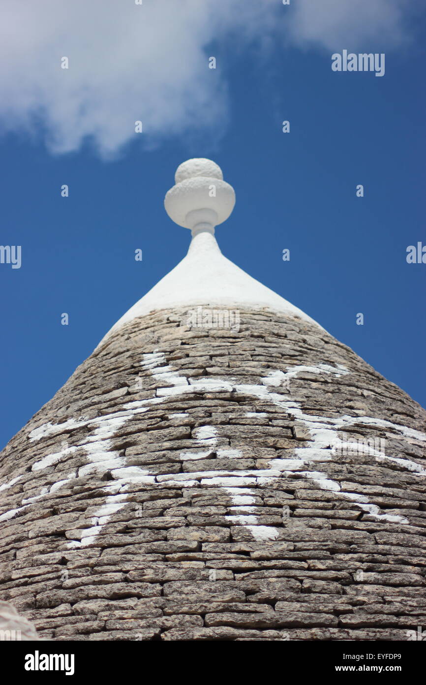 Trullo-Dach in Alberobello, Apulien, Italien Stockfoto