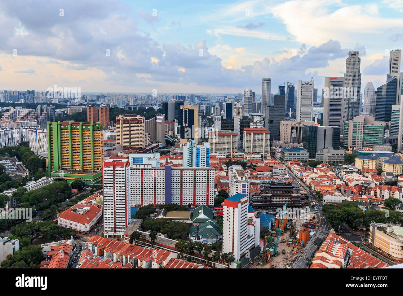 Luftaufnahme von Singapur von der Aussichtsplattform des The Pinnacle@Duxton, eine öffentliche Wohnanlage in Singapur. Für S$ 5, anyon Stockfoto
