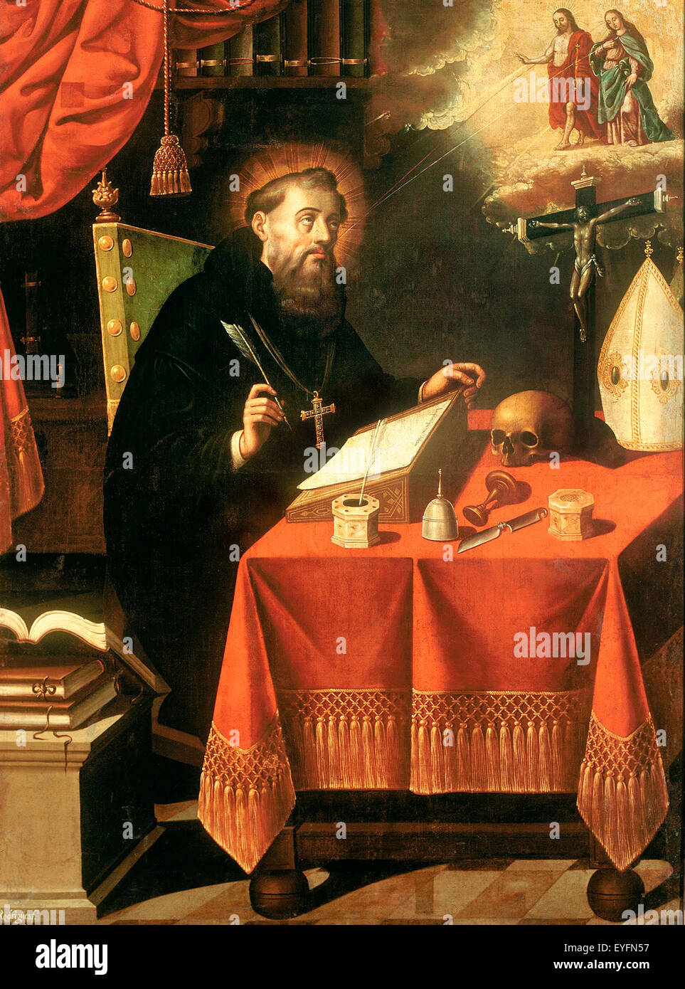 Saint Augustine Malerei - Antonio Rodríguez Stockfoto