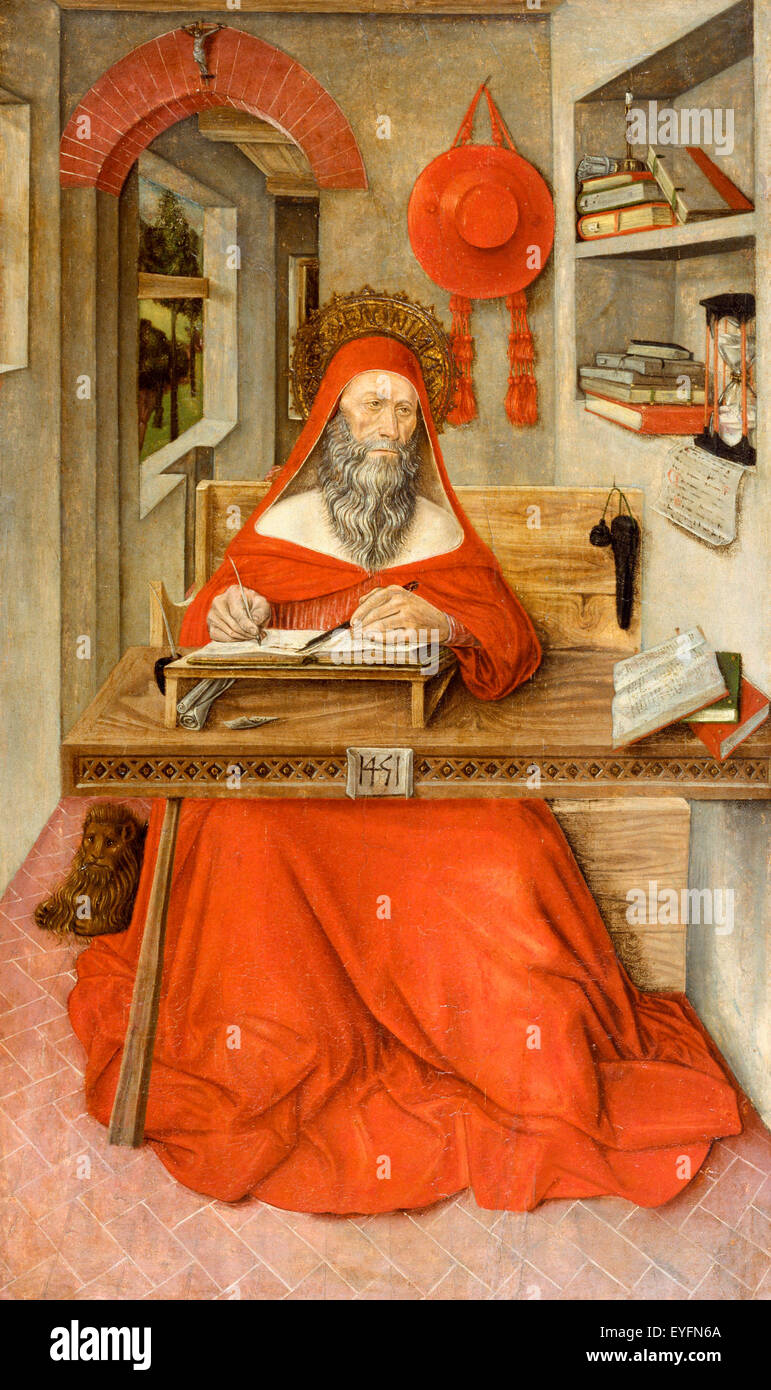 Der Heilige Hieronymus in seiner Studie - Antonio da Fabriano II - malte 1451 Stockfoto