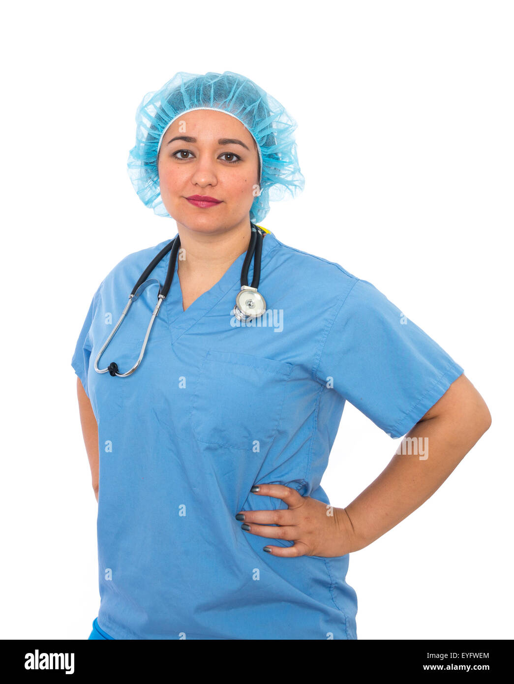 Weibliche Pacific Islander Arzt in scrubs Stockfoto