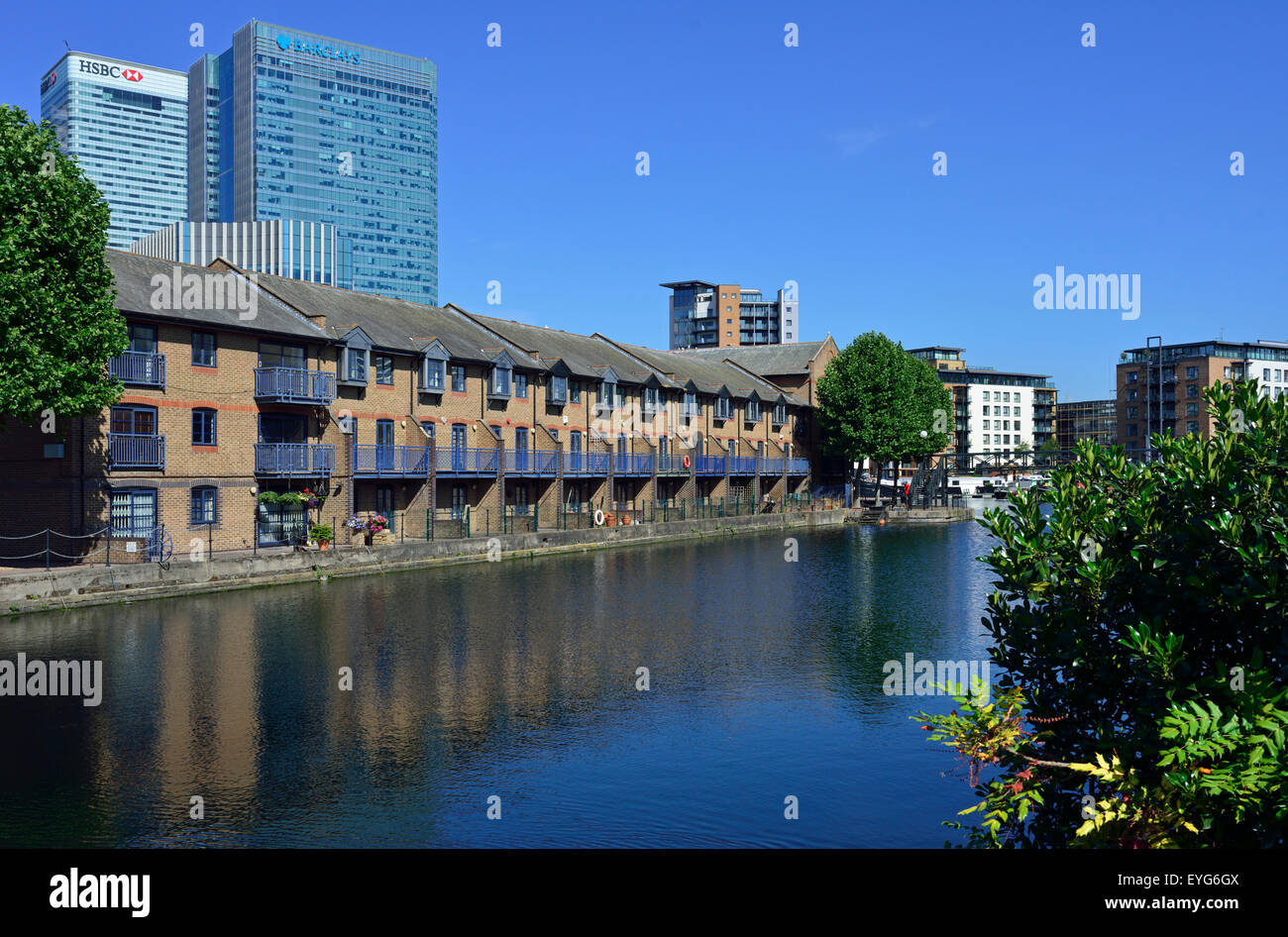 Wasser Seite Gehäuse, Canary Wharf, London E14, Vereinigtes Königreich Stockfoto