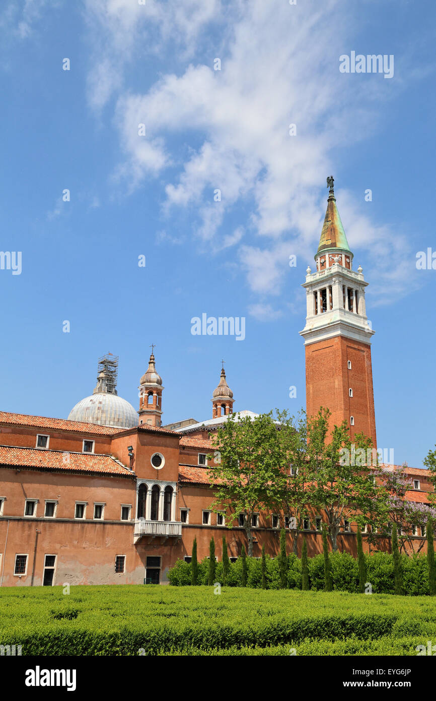 Glockenturm der Isola di San Giorgio Maggiore, Venedig Stockfoto