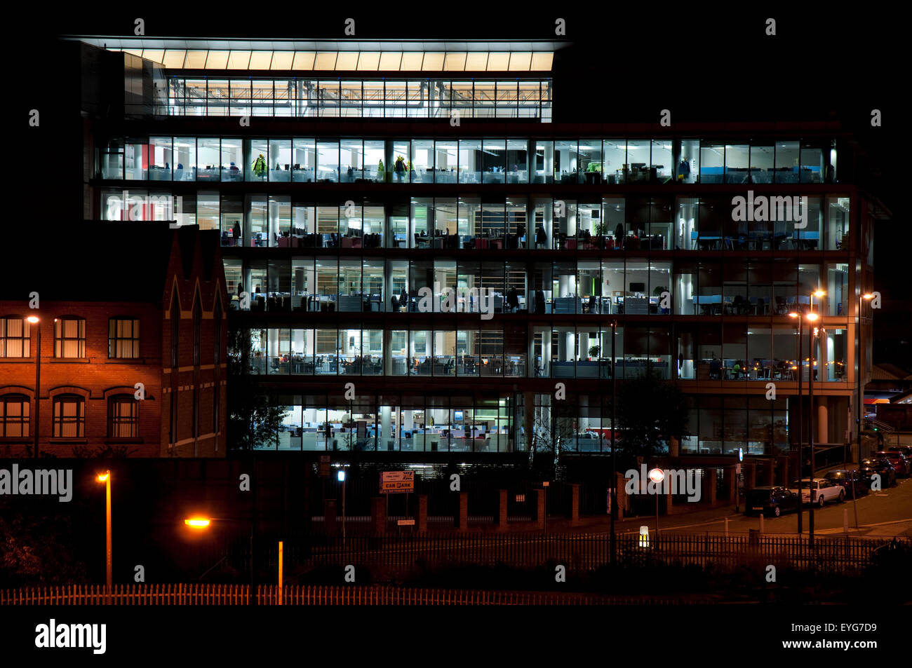 Loxley House in Nottingham beleuchtet in der Nacht, Nottinghamshire, England UK Stockfoto