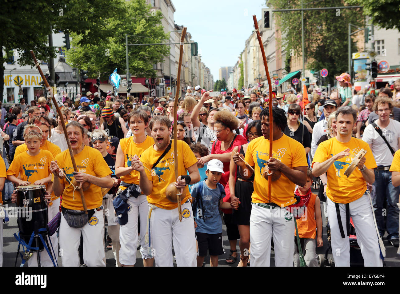 Berlin, Deutschland, Capoeira-Gruppe in den Karneval der Kulturen Stockfoto