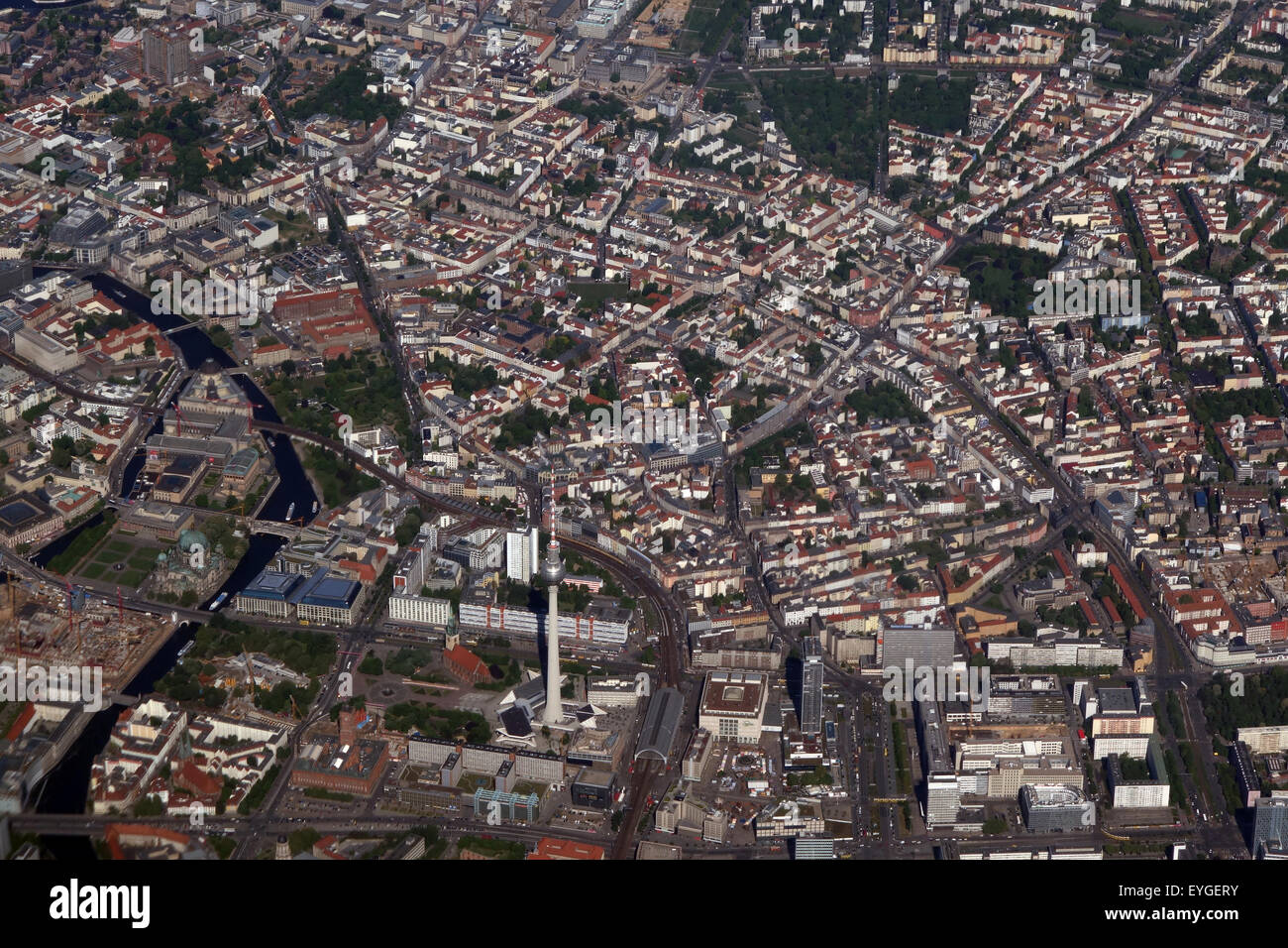 Berlin, Deutschland, Luftbild der City Ost Stockfoto