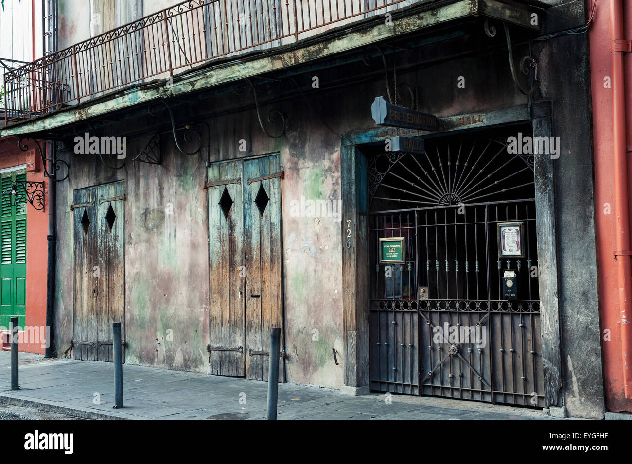 USA, Louisiana, French Quarter; New Orleans, historische Jazzclub, Preservation Hall Stockfoto