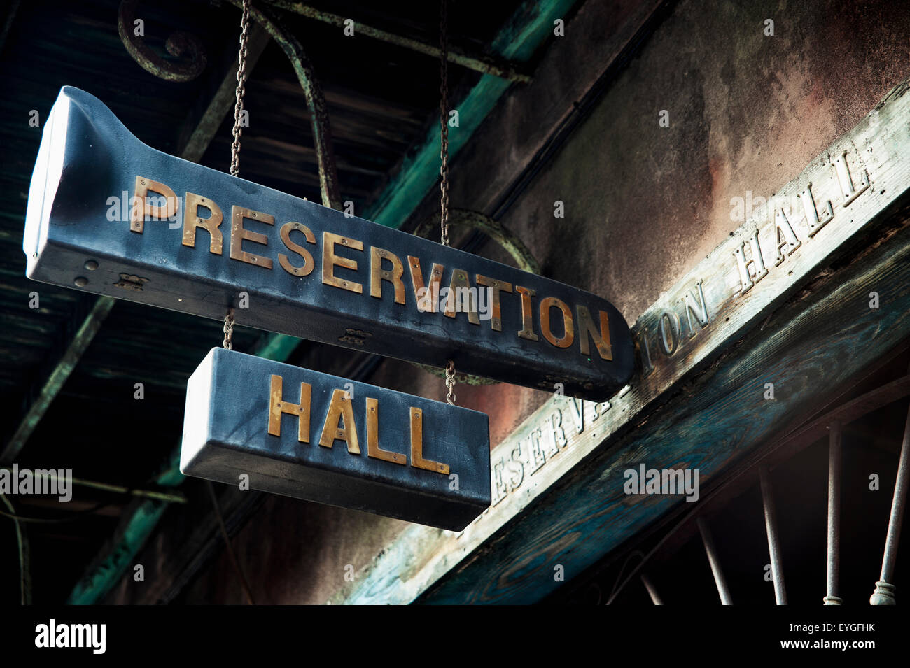 USA, Louisiana, French Quarter; New Orleans, historische Jazzclub, Preservation Hall Stockfoto