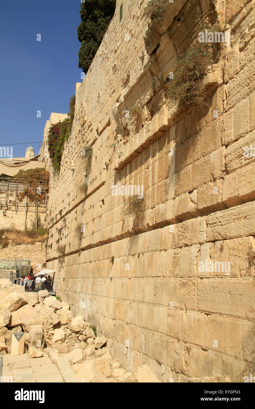 Israel, Jerusalem archäologischen Park, der herodianischen Straße neben dem südlichen Abschnitt der Klagemauer Stockfoto