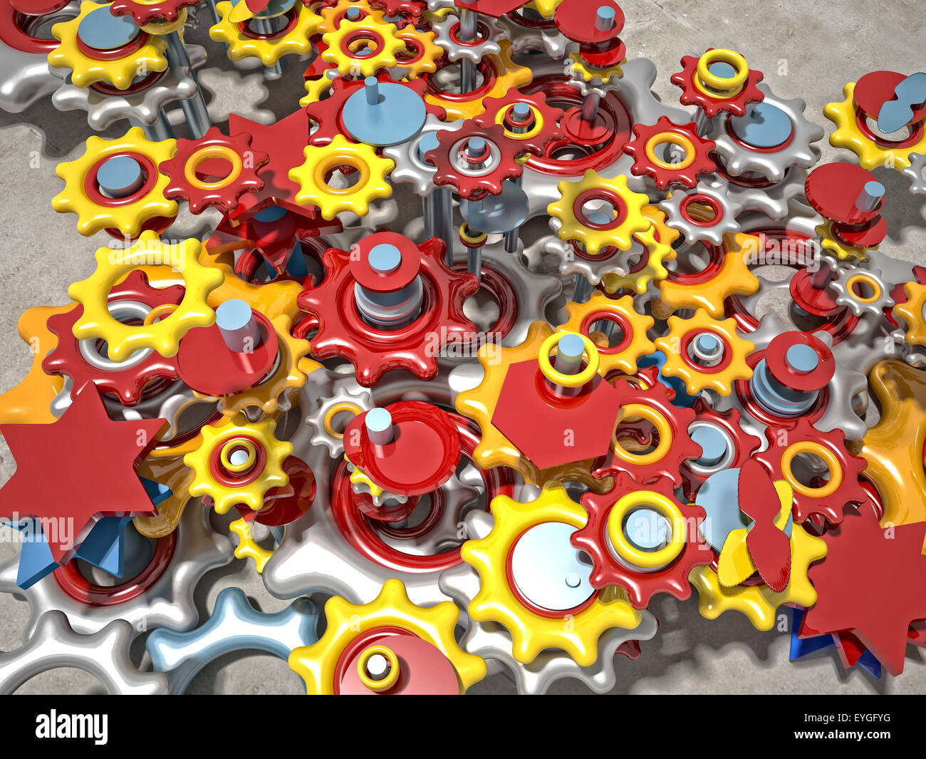 3D Bild der verschiedenen Gänge Stockfoto