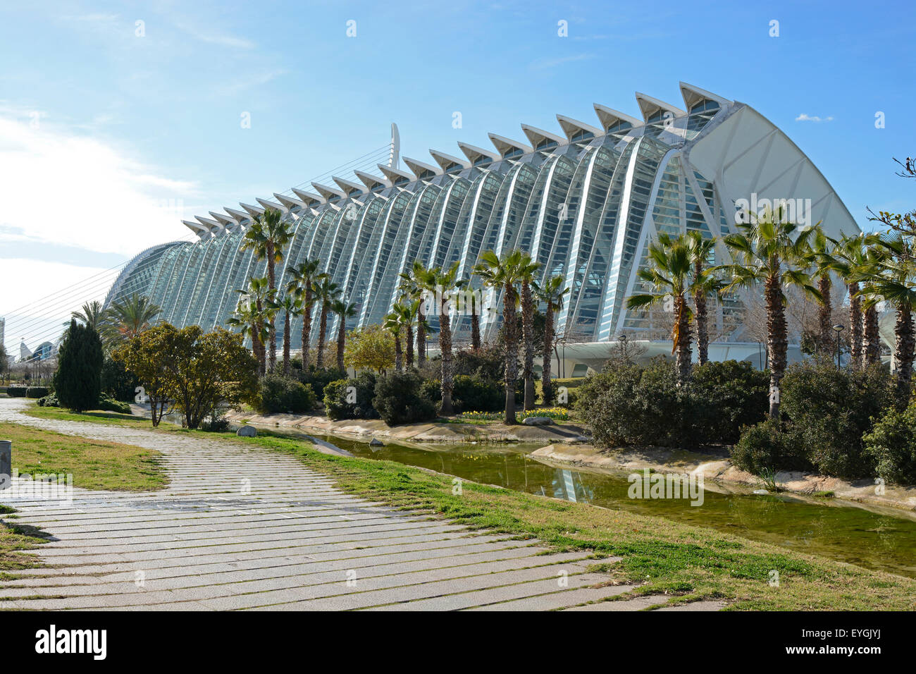 Das Museu de Les Effizienzgewinne Principe Felipe (Prinz Philip Science Museum) in die Turia-Gärten in Valencia. Spanien Stockfoto