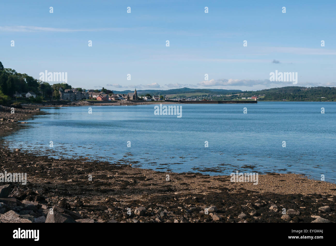 Rückblick auf Ardrishaig, von Tarbert Straße am Ufer des Loch Gilp, Argyle und Bute, Scotland Stockfoto