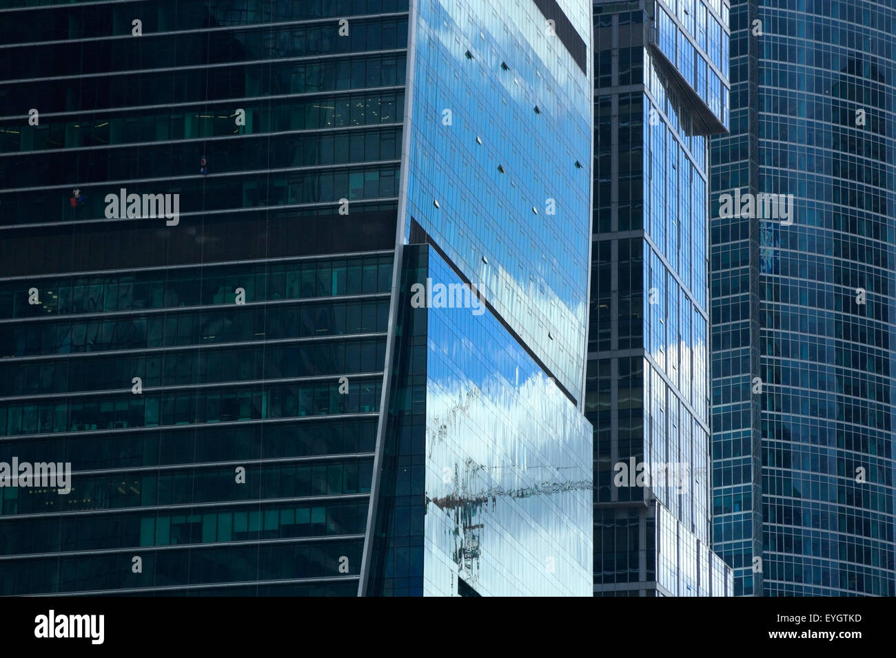 Nahaufnahme von modernen gewerblich genutzten Gebäuden. Stockfoto