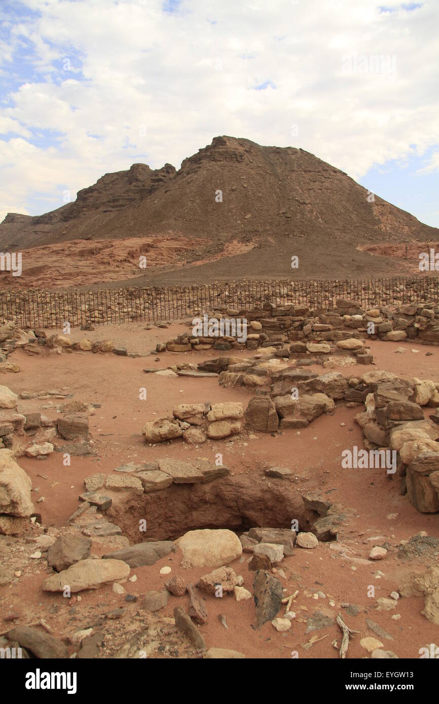 Arava, bleibt von der Werkstatt auf die Kupferproduktion Camp aus der ägyptischen Zeit im Timna-Tal, 14. bis 12. Jahrhundert v. Chr. Stockfoto