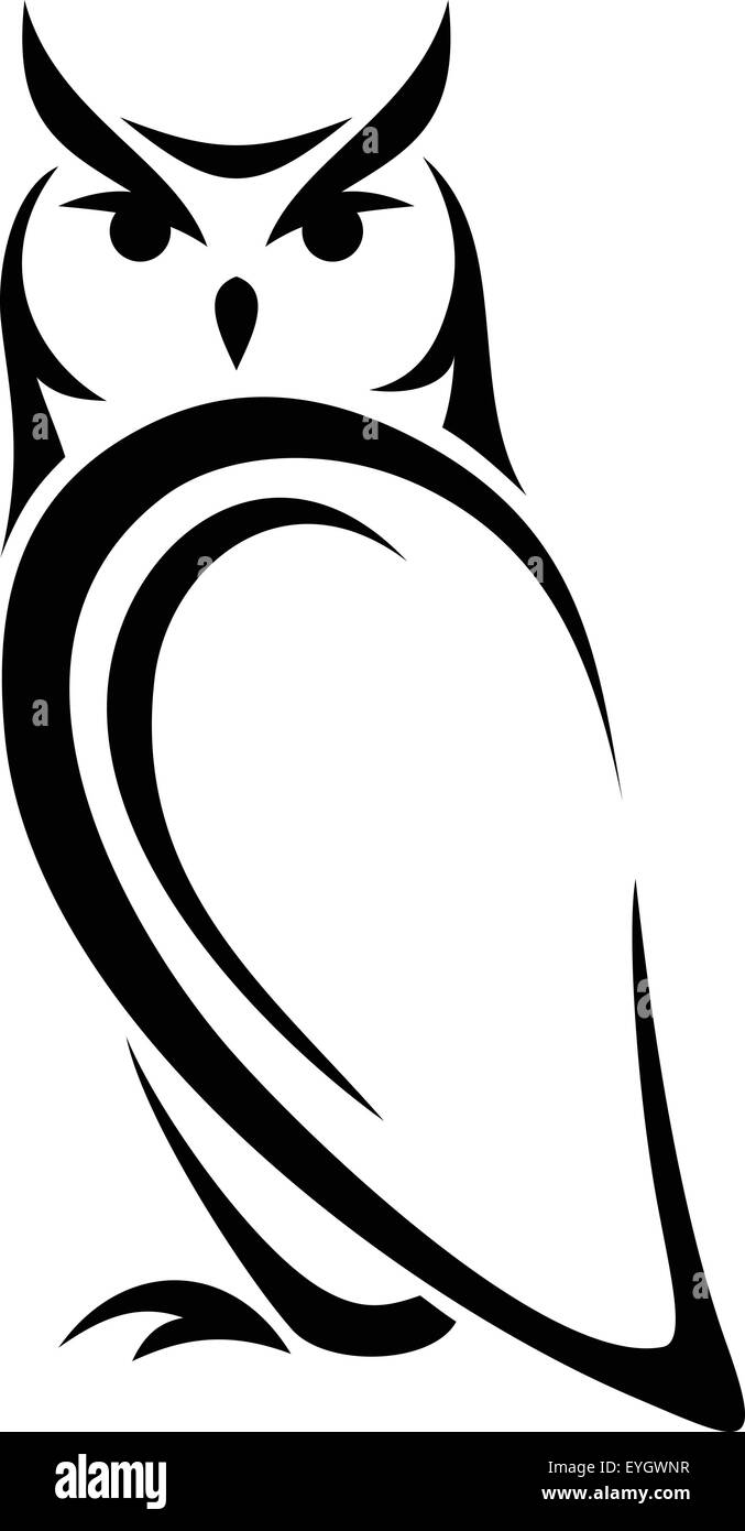 Eule. Vektor schwarze Silhouette. Stock Vektor