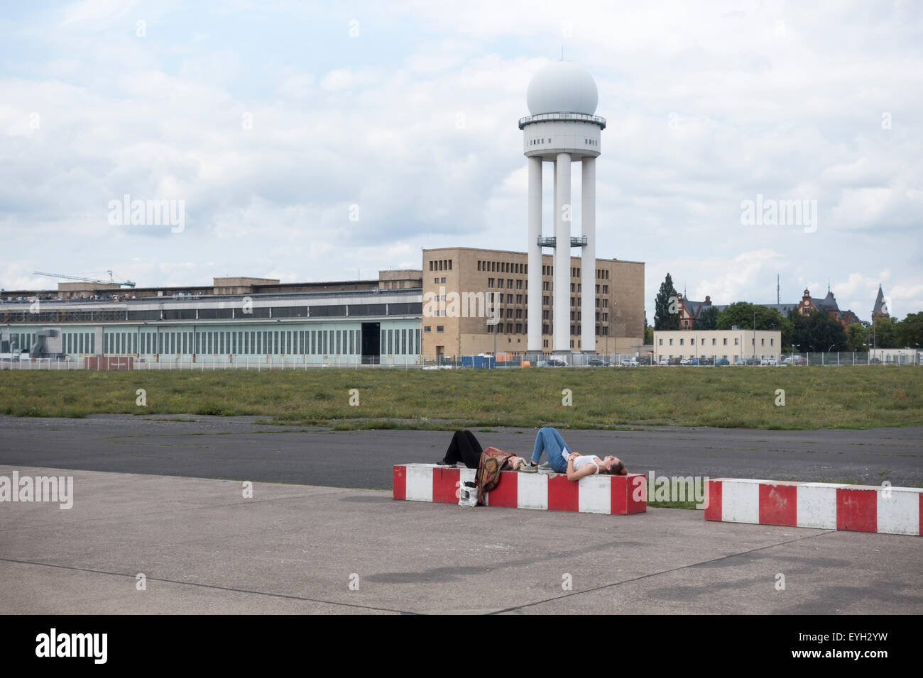 Ehemaligen Flughafen Tempelhof, Berlin, Deutschland. Stockfoto