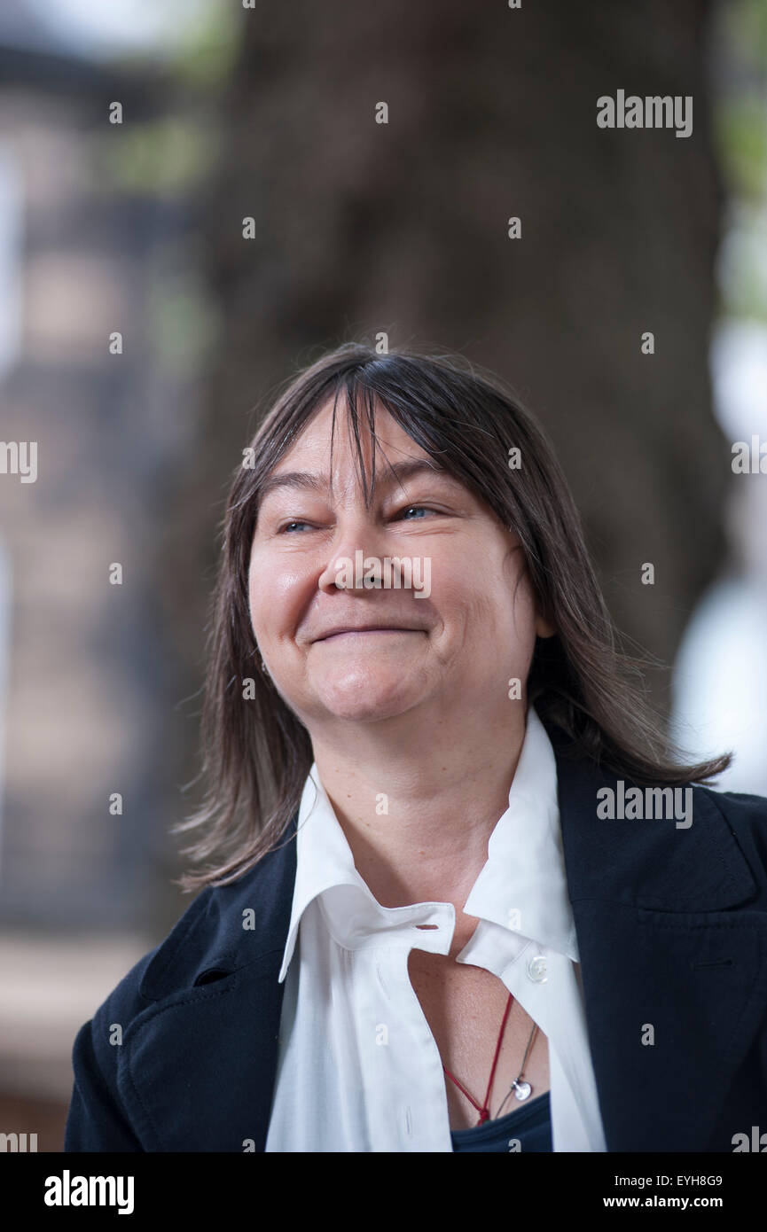 Schottischer Schriftsteller, Ali Smith, erscheinen auf dem Edinburgh International Book Festival. Stockfoto