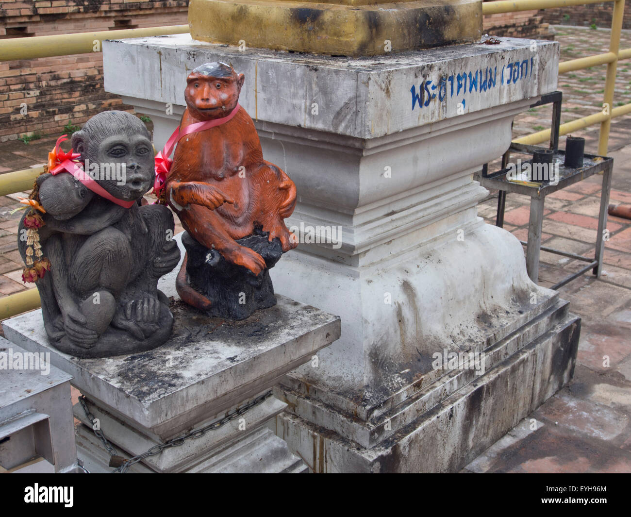 Statuen von Affen Hanuman buddhistischer Tempel in Chiang Mai, Thailand Stockfoto