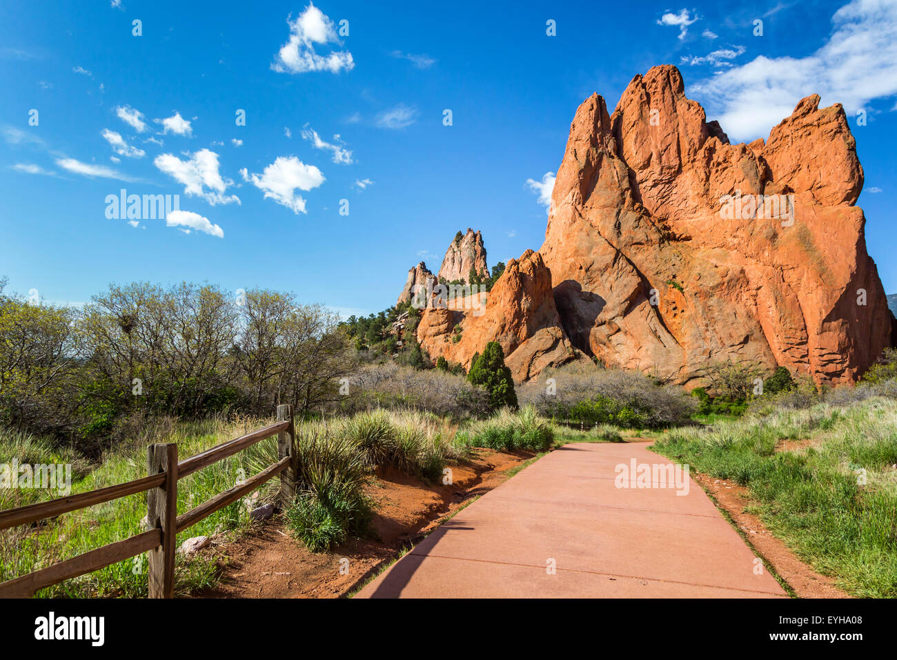 Die Felsformationen im Garten der Götter natürliche Sehenswürdigkeit in der Nähe von Colorado Springs, Colorado, USA. Stockfoto