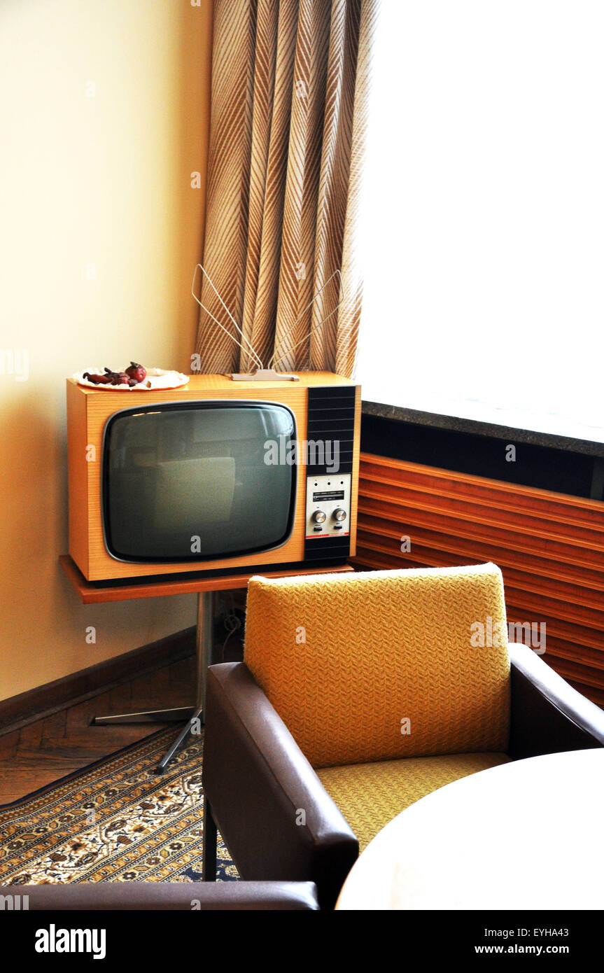 Büro-Lounge in der Stasi-Museum, Berlin. Stockfoto