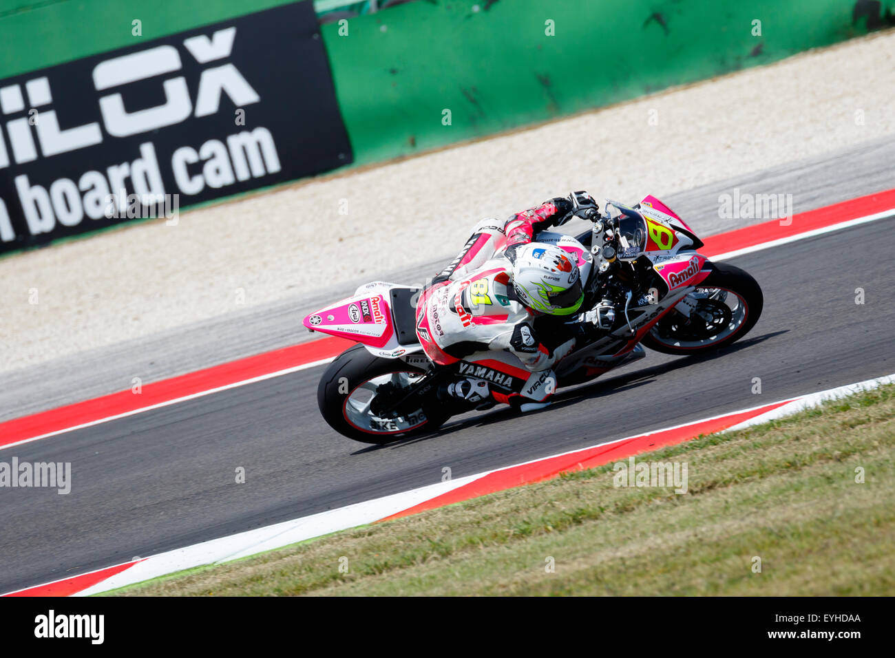 Misano Adriatico, Italien - 20. Juni 2015: Yamaha YZF R6 of Bike e Motor Racing Team, angetrieben von BERNARDI Alex Stockfoto