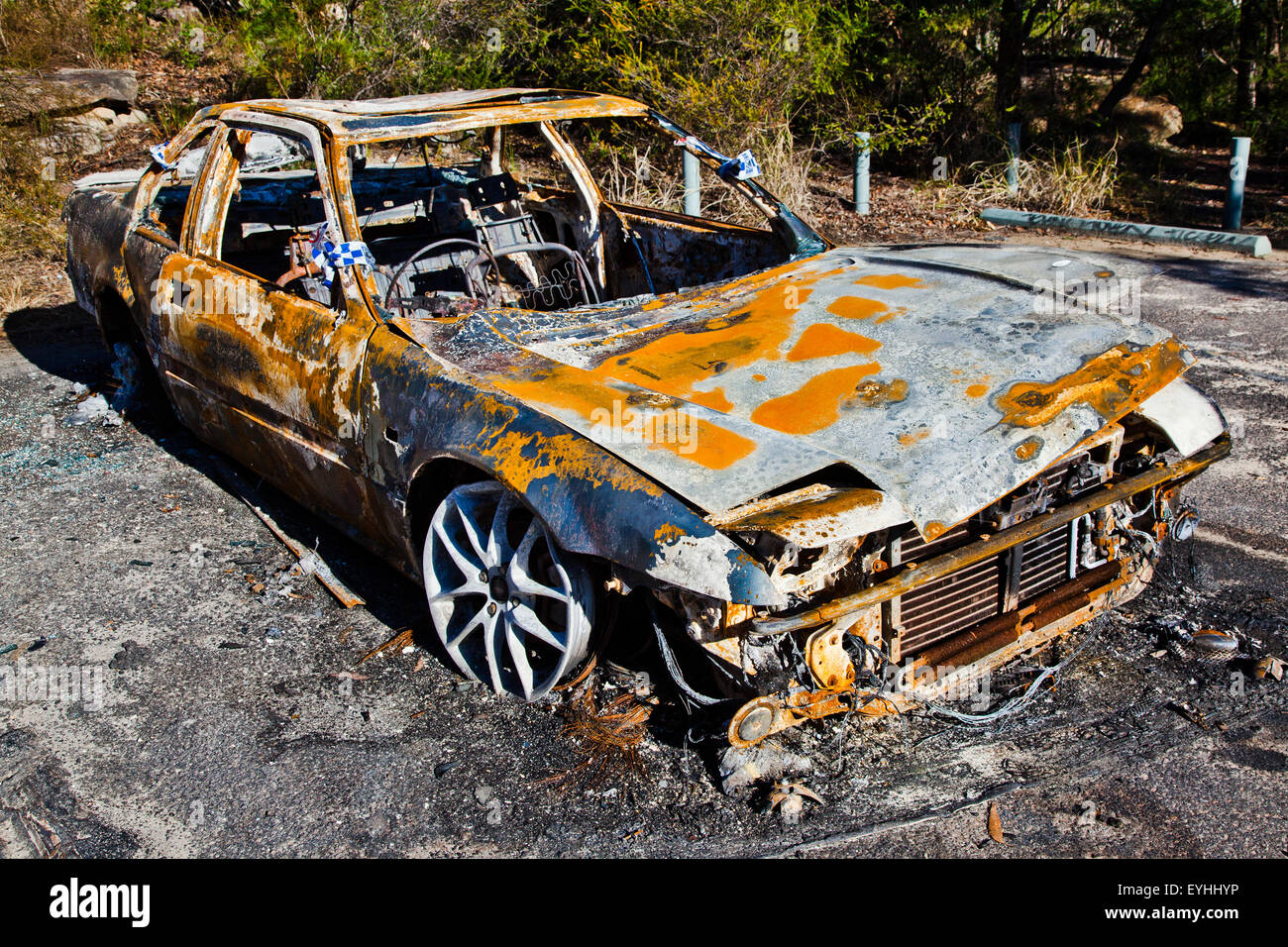 Auto ausgebrannt Stockfoto