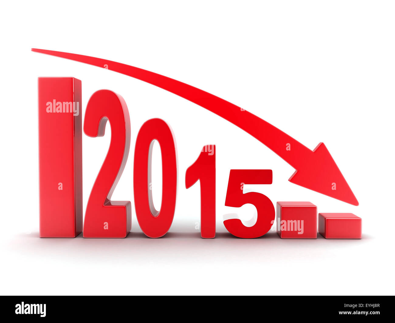 Abstrakte Diagramm 2015 rot (durchgeführt in 3d) Stockfoto