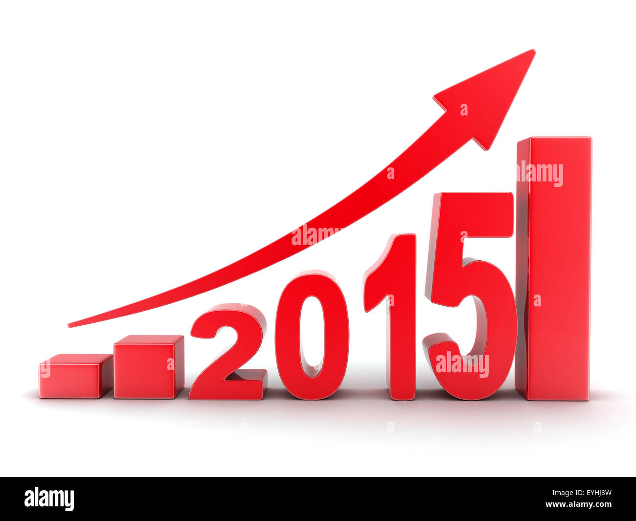 Abstrakte Diagramm 2015 rot (durchgeführt in 3d) Stockfoto