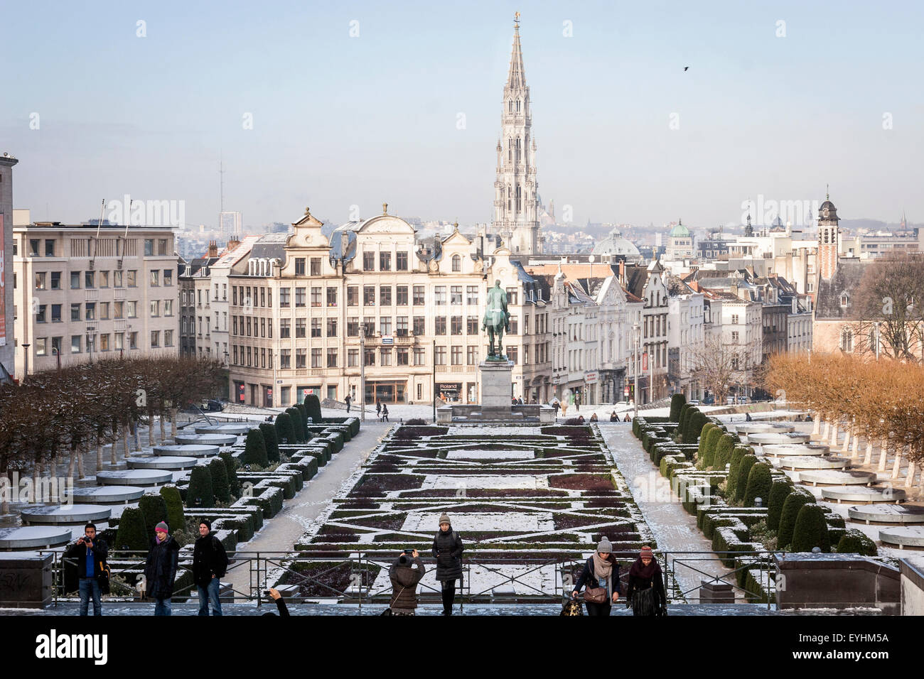 Der Garten des Mont des Arts in der oberen Stadt von Brüssel, Belgien. Stockfoto