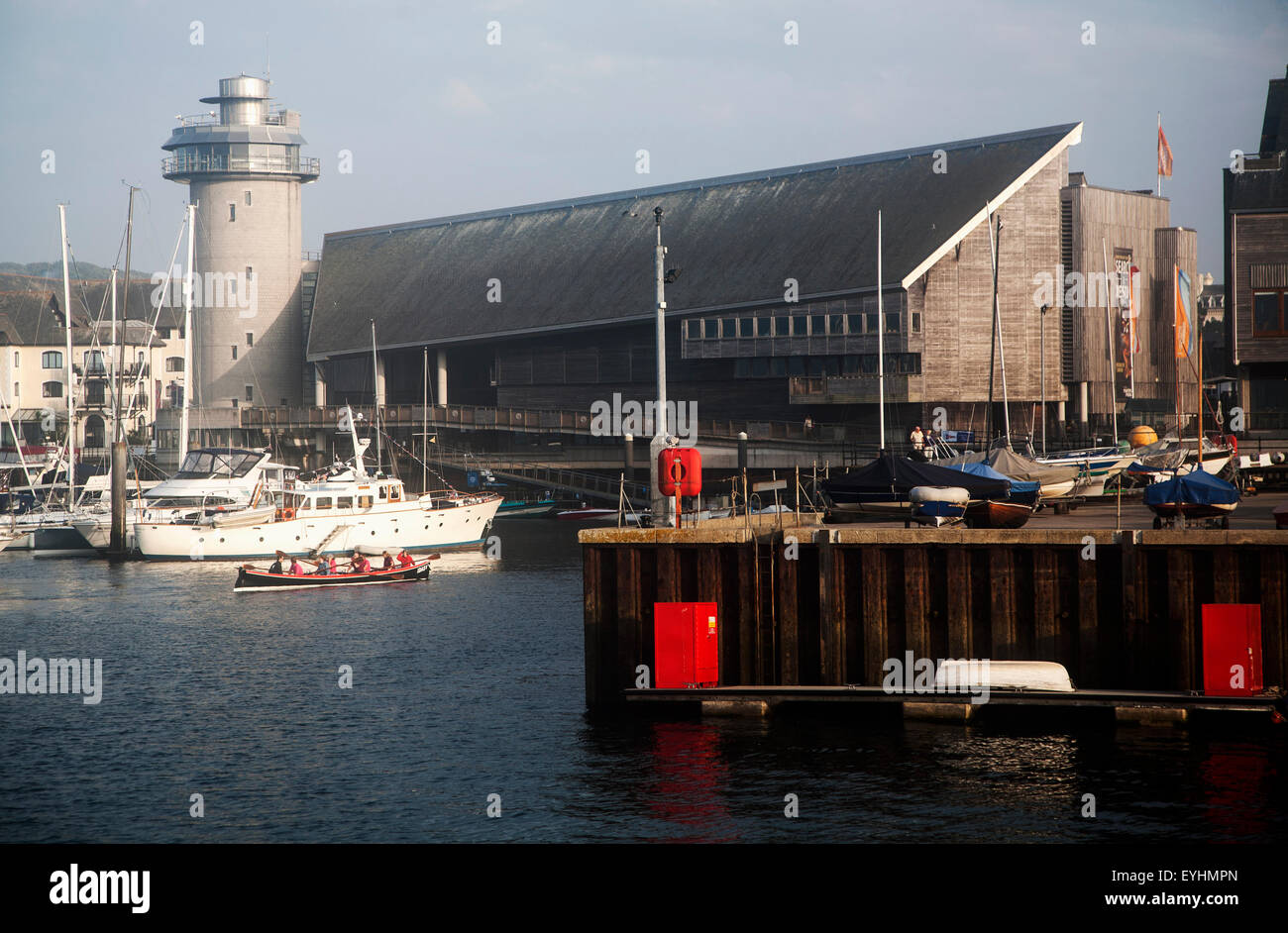 Hafen Sie, Boote und National Maritime Museum, Falmouth, Cornwall, England, UK Stockfoto