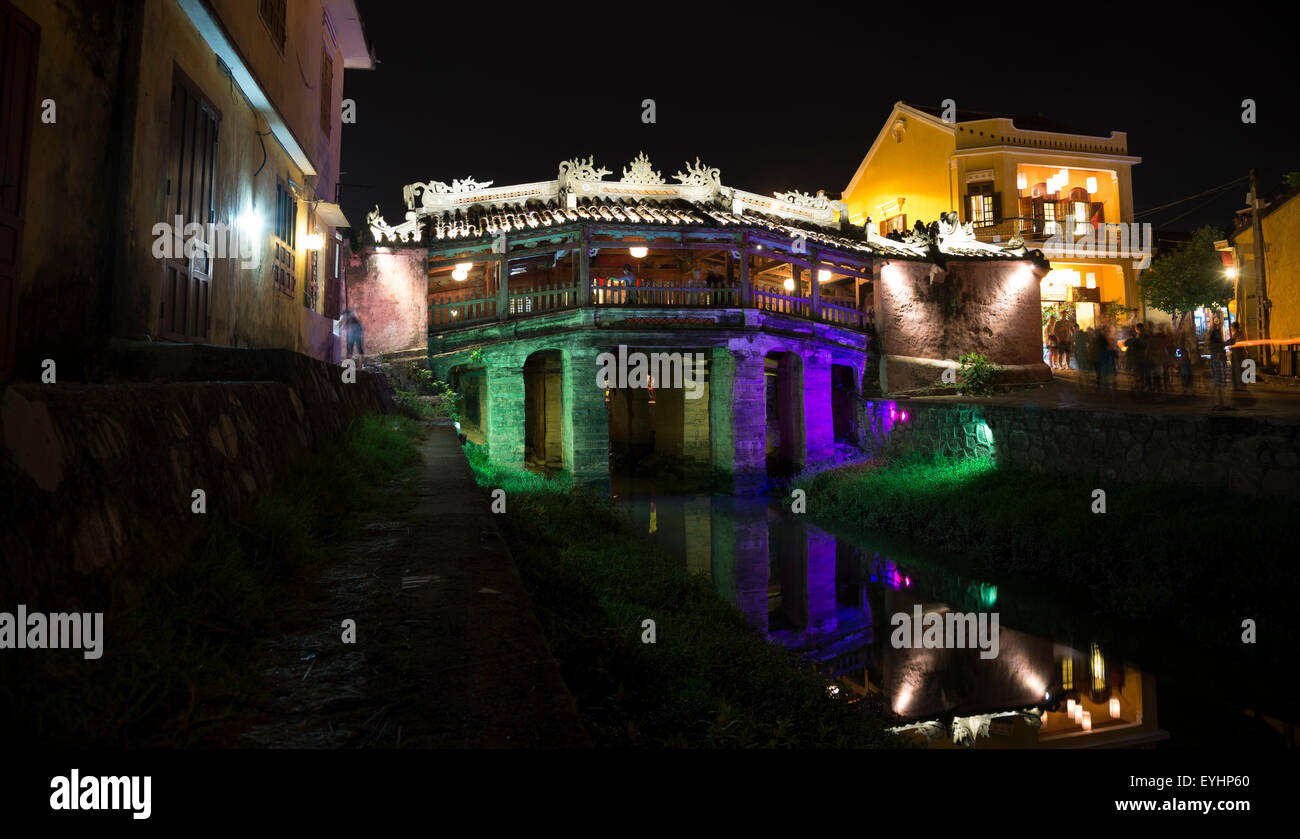 Die japanische Brücke in der Altstadt Hoi an, Vietnam. Stockfoto